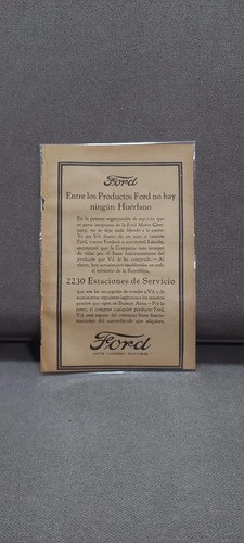 Publicidad Papel Ford Año 1924 Consultar Stock