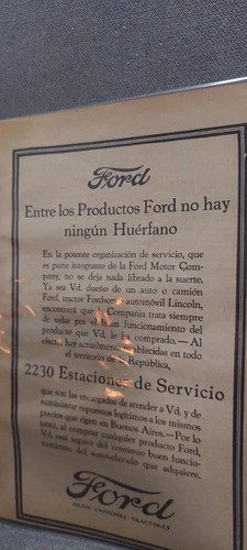 Publicidad Papel Ford Año 1924 Consultar Stock - 2