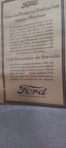 Publicidad Papel Ford Año 1924 Consultar Stock - 4