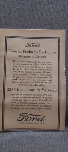 Publicidad Papel Ford Año 1924 Consultar Stock - 5