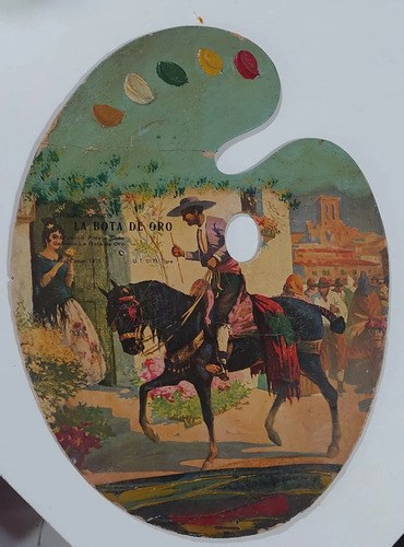 Publicidad Vieja Paleta Pintor Bota Oro Consultar Stock