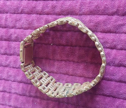 Pulsera Malla Dorada Vieja Baño Oro Consultar Stock Dorado Oscuro 19.5 Cm - 2