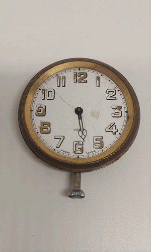 Reloj Viaje De Auto Swiss Cuerda Funciona Consultar Stock Blanco