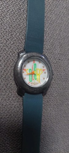 Reloj Dama Benetton Funcionando Quartz Consultar Stock Verde Musgo Plateado Blanco