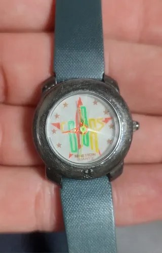 Reloj Dama Benetton Funcionando Quartz Consultar Stock Verde Musgo Plateado Blanco - 3