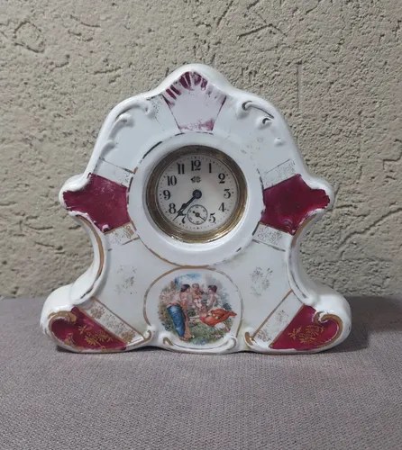 Reloj Mesa Alemania 1920 Porcelana Consultar Stock Blanco