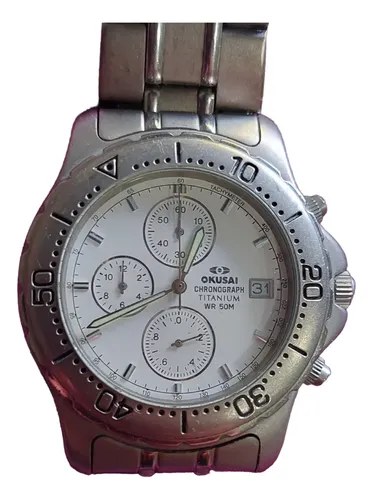 Reloj Okusai Cronograph Titanium Plateado Consultar Stock Marrón Plateado Gris