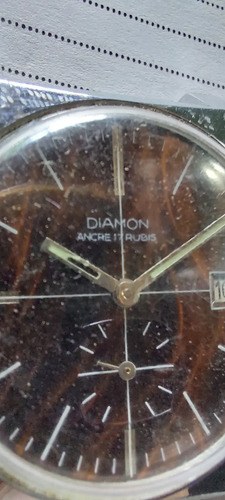 Reloj Pulsera Diamon Cuerda Años 70 Consultar Stock Azul Marino Plateado Marrón Oscuro - 3