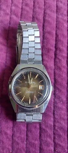 Reloj Pulsera Election Automatic 70's Consultar Stock Plateado Marrón Claro