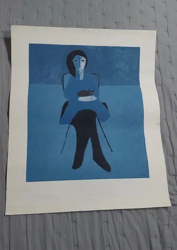 Serigrafia Miguel Angel Batalla Gato Azul Consultar Stock