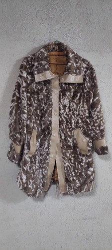 Tapado Piel Sintetico Vintage Animal Print Consultaar Stock Beige M Animal Print