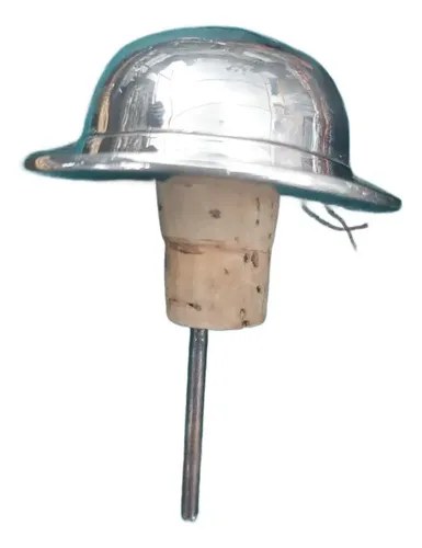 Tapón Corcho Sombrero Para Vino Metal Consultar Stock Plateado Lisa