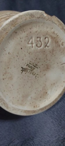 Vaso Florero Ceramica Bezwick England Azul Consultar Stock Beige - 3
