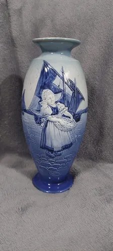 Vaso Florero Ceramica Edam England Azul Consultar Stock Azul