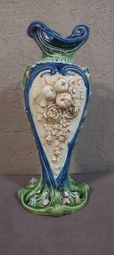 Vaso Florero Royal Dux Art Nouveau Firm Consultar Stock Azul