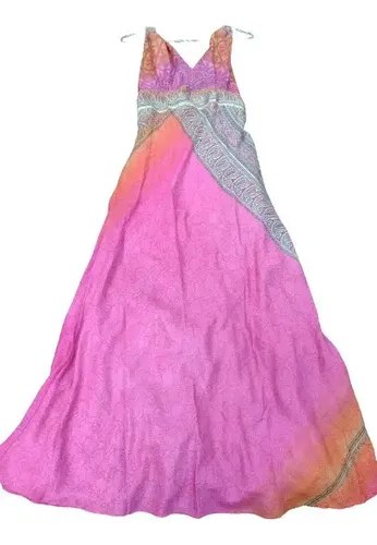 Vestido Largo Laura Felici Talla Xl Consultar Stock Rosa Chicle Geométrico Xl