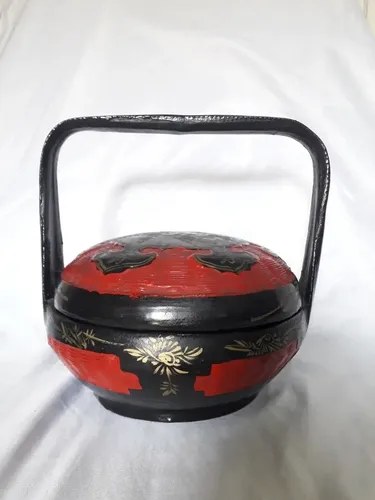 Vieja Canasta China Penakan Bamboo Picnic Consulta De Stock