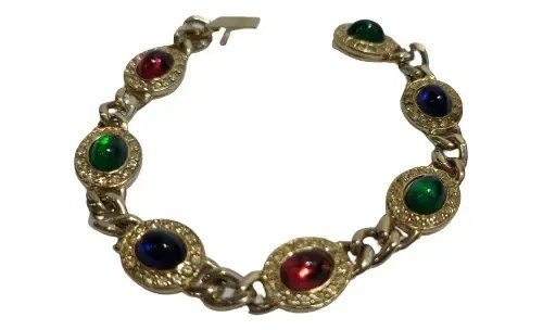 Vieja Pulsera Dorada Vidrios Colores Consultar Stock Dorado 28221.9 Cm 45.72 Cm