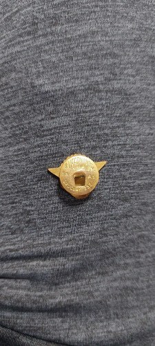 Viejo Pin Solapero Argentino Esmalte Consultar Stock Amarillo - 3