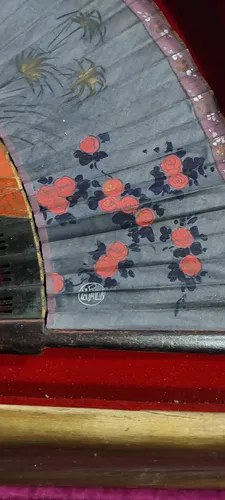 Viejo Abanico Motiv Japón Firm Abaniquera Consultar Stock Negro - 2