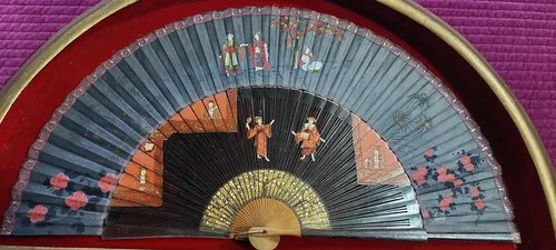 Viejo Abanico Motiv Japón Firm Abaniquera Consultar Stock Negro - 4