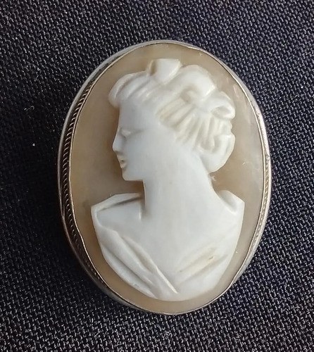 Viejo Broche Colgante Camafeo Plata 800 Consultar Stock Plata