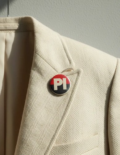 Viejo Broche Pin Pi Partido Intransigente Consultar Stock Rojo