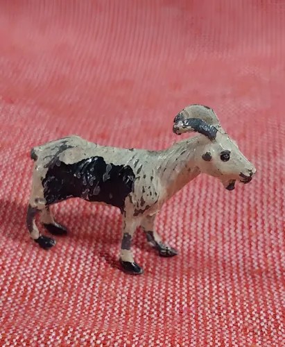 Viejo Cabra Plomo Juguete Miniatura Consultar Stock Blanco