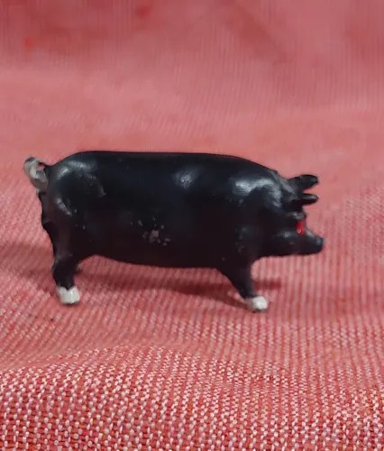 Viejo Cerdo Chanco Plomo Juguete Miniatura Consultar Stock Negro