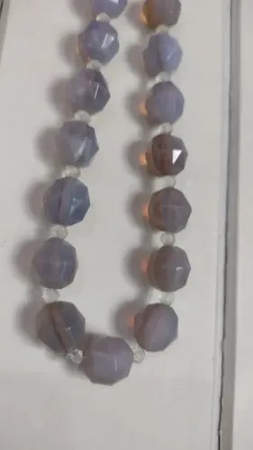Viejo Collar Opalina Facetado Celeste Consultar Stock Celeste - 2