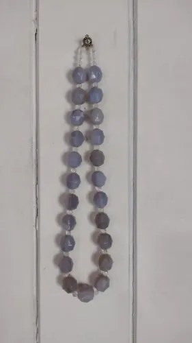 Viejo Collar Opalina Facetado Celeste Consultar Stock Celeste - 3