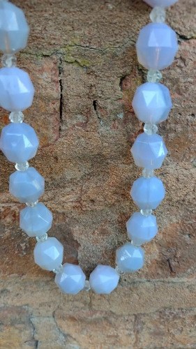 Viejo Collar Opalina Facetado Celeste Consultar Stock Celeste - 8