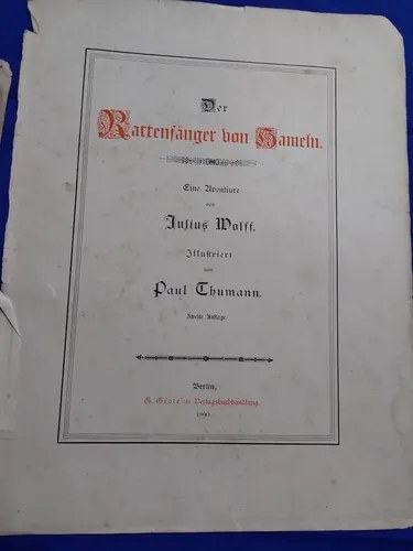 Viejo Grabado Flautista Hamelin 1890 Wolff Consultar Stock - 4