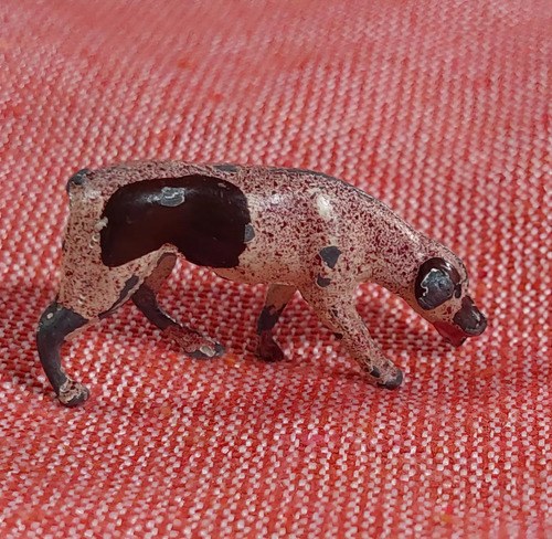 Viejo Perro Caza Plomo Juguete Miniatura Consultar Stock Marrón