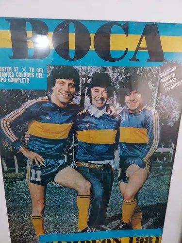 Viejo Poster Boca Campeon 81 Maradona Enmarcado Consuktar St - 2