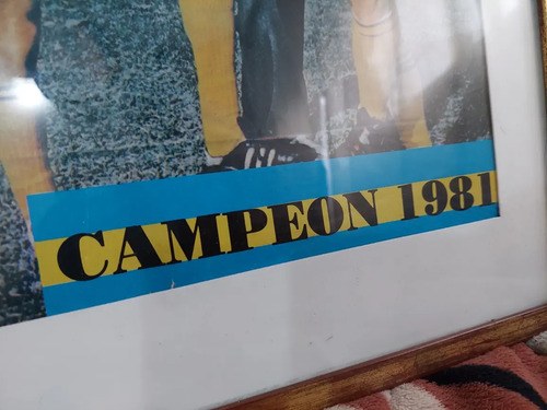 Viejo Poster Boca Campeon 81 Maradona Enmarcado Consuktar St - 3