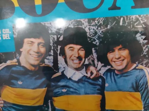 Viejo Poster Boca Campeon 81 Maradona Enmarcado Consuktar St - 5