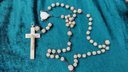 Viejo Rosario Crucifijo Tallado En Hueso Consultar Stock Beige - 6