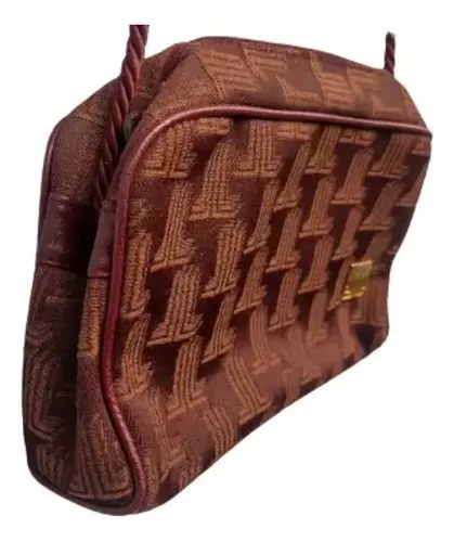 Vinatge Cartera Monograma Bordo Lanvin Orig Consultar Stock Bordó Rayas Oro Marrón - 4