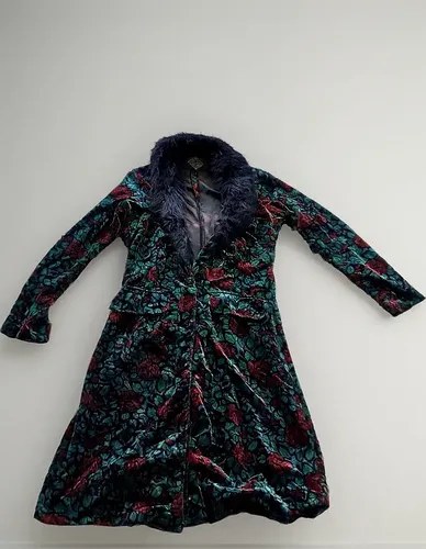 Vintag Saco Terciopelo Natalia Antolin Negro Consultar Stock Negro Flores Xxxx