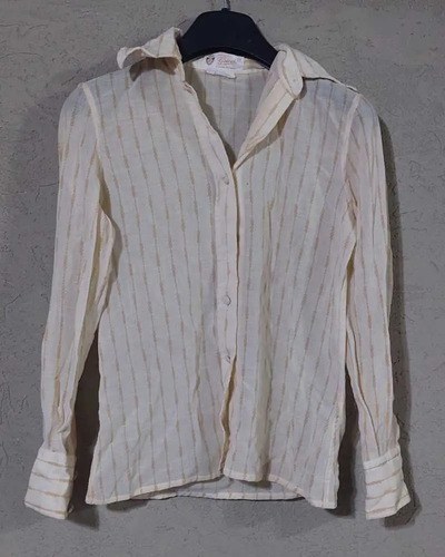 Vintage Camisa Beige Lino Gucci Orig Consultar Stock Beige S