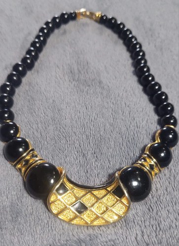 Vintage Collar Balenciaga Esmalte Negro Consultar Stock Negro - 4
