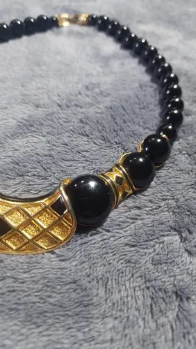 Vintage Collar Balenciaga Esmalte Negro Consultar Stock Negro - 6