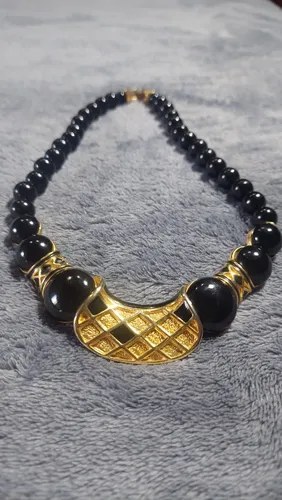 Vintage Collar Balenciaga Esmalte Negro Consultar Stock Negro - 7
