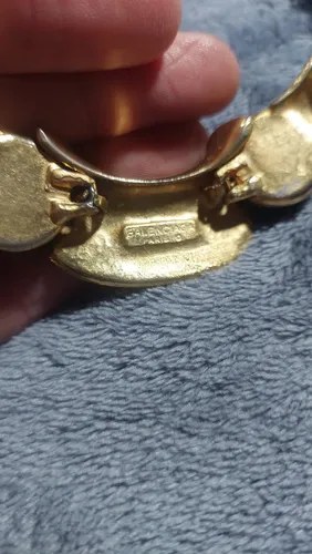 Vintage Collar Balenciaga Esmalte Negro Consultar Stock Negro - 8