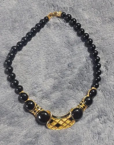 Vintage Collar Balenciaga Esmalte Negro Consultar Stock Negro - 9
