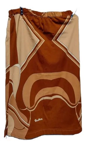 Vintage Pollera Pierre Cardin Firmada Consultar Stock Marrón Claro Diseño M