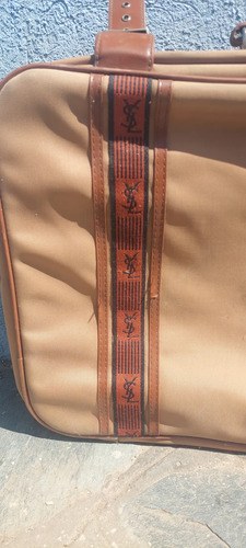 Vintage Valija Maleta Ysl Yves Saint Laurent Marrón - 2