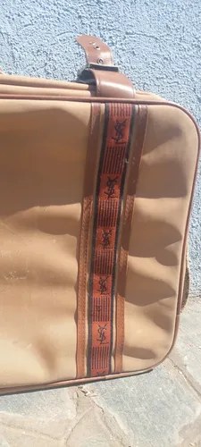 Vintage Valija Maleta Ysl Yves Saint Laurent Marrón - 3