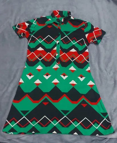 Vintage Vestido Diseño Verde Y Negro Consultar Stock Verde Uni - 7